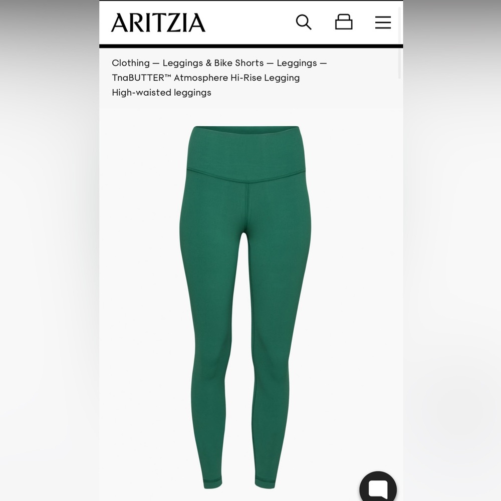 Aritzia TNA Butter Atmosphere Hi Rise Leggings Green size XL